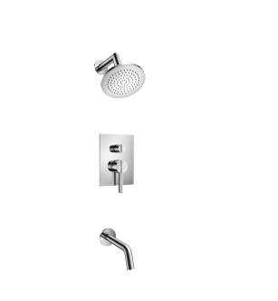 Flusso 145.3200CP Shower Kit - 6″ Shower Head & Tub Spout- Pressure Balance Valve & Trim in Chrome