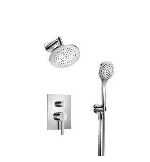 Flusso 145.3250CP Shower Kit - 6″ Shower Head & Hand Held- Pressure Balance Valve & Trim in Chrome