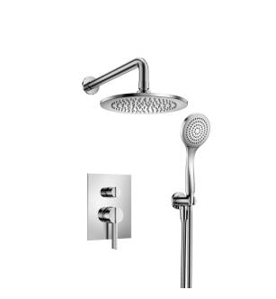 Flusso 145.3300CP Shower Kit - 8″ Shower Head & Hand Held- Pressure Balance Valve & Trim in Chrome