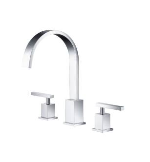 Flusso 150.2410CP 3 Hole Deck Mount Roman Tub Faucet in Chrome