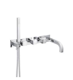 Flusso 150.2691CP Wall Mount Tub Filler With Hand Shower in Chrome