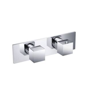 Flusso 160.2717CP Trim For Horizontal Thermostatic Valve with 2 Volume Controls in Chrome