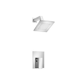 Flusso 160.3050CP Single Output Shower Set With Brass Shower Head & Arm in Chrome