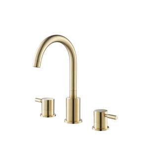 Flusso 100.2000SB Three Hole 8″ Widespread Two Handle Bathroom Faucet in Satin Brass PVD