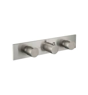Flusso 100.2715TBN Horizontal Thermostatic Trim with 2 Volume Controls in Brushed Nickel PVD