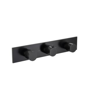 Flusso 100.2715TMB Horizontal Thermostatic Trim with 2 Volume Controls in Matte Black