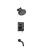 Isenberg 100.3200MB Shower Kit - 6″ Shower Head & Tub Spout- Pressure Balance Valve & Trim in Matte Black