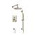 Isenberg 100.3350BN Shower Kit - 8″ Shower Head & Hand Shower Kit With Slide Bar - Pressure Balance Valve & Trim in Brushed Nickel PVD