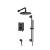 Isenberg 100.3350MB Shower Kit - 8″ Shower Head & Hand Shower Kit With Slide Bar - Pressure Balance Valve & Trim in Matte Black