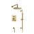 Isenberg 100.3350SB Shower Kit - 8″ Shower Head & Hand Shower Kit With Slide Bar - Pressure Balance Valve & Trim in Satin Brass PVD