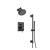 Isenberg 100.3400MB Shower Kit - 6″ Shower Head & Hand Shower Kit With Slide Bar - Pressure Balance Valve & Trim in Matte Black