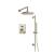 Isenberg 100.3450BN Shower Kit - 8″ Shower Head & Hand Shower Kit With Slide Bar - Pressure Balance Valve & Trim in Brushed Nickel PVD