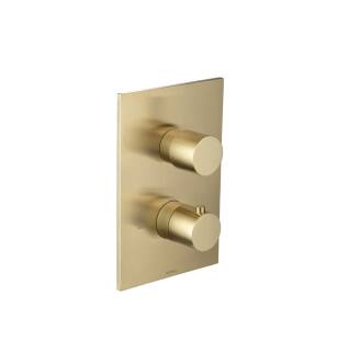 Flusso 100.4420SB 3/4″ Thermostatic Valve With 2-Way Diverter & Trim - 2-Output in Satin Brass PVD