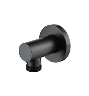 Flusso 100.5502MB Shower Wall Supply Elbow - Round in Matte Black