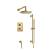 Isenberg 100.7100SB Shower Kit - 8″ Shower Head & Hand Shower Kit With Slide Bar - Thermostatic Valve & Trim in Satin Brass PVD