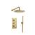 Isenberg 100.7150SB Shower Kit - 10″ Shower Head & Hand Shower Kit - Thermostatic Valve & Trim in Satin Brass PVD