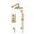 Isenberg 100.7200SB Shower Kit - 10″ Shower Head & Hand Shower Kit With Slide Bar - Thermostatic Valve & Trim in Satin Brass PVD