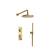 Isenberg 100.7250SB Shower Kit - 8″ Shower Head & Hand Shower Kit - Thermostatic Valve & Trim in Satin Brass PVD