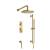 Isenberg 100.7300SB Shower Kit - 8″ Shower Head & Hand Shower - Thermostatic Valve & Trim in Satin Brass PVD