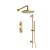 Isenberg 100.7350SB Shower Kit - 8″ Shower Head & Hand Shower Kit - Thermostatic Valve & Trim in Satin Brass PVD