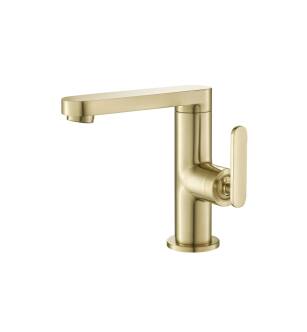 Flusso 110.1000SB Single Hole Bathroom Faucet in Satin Brass PVD