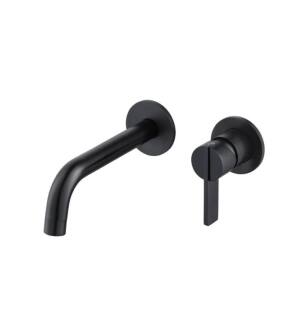 Flusso 145.1800MB Single Handle Wall Mounted Bathroom Faucet in Matte Black