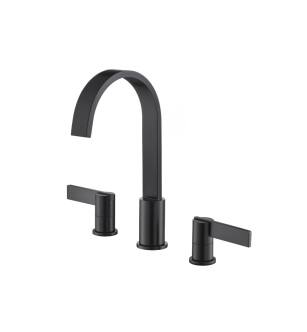 Flusso 145.2000MB Three Hole 8″ Widespread Two Handle Bathroom Faucet in Matte Black