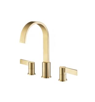 Flusso 145.2000SB Three Hole 8″ Widespread Two Handle Bathroom Faucet in Satin Brass PVD