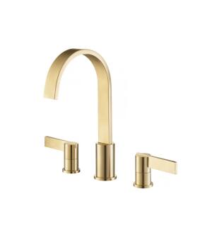 Flusso 145.2410SB 3 Hole Deck Mount Roman Tub Faucet in Satin Brass PVD