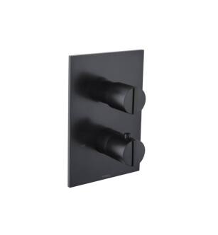 Flusso 145.4420MB 3/4″ Thermostatic Valve With 2-Way Diverter & Trim - 2-Output in Matte Black