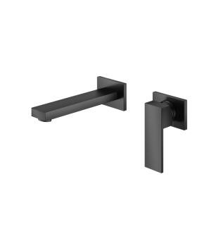 Flusso 160.1800MB Single Handle Wall Mounted Bathroom Faucet in Matte Black