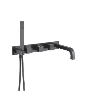 Flusso 160.2691MB Wall Mount Tub Filler With Hand Shower in Matte Black