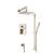Isenberg 160.3350PN Two Output Shower Set With Shower Head, Hand Held And Slide Bar in Polished Nickel PVD