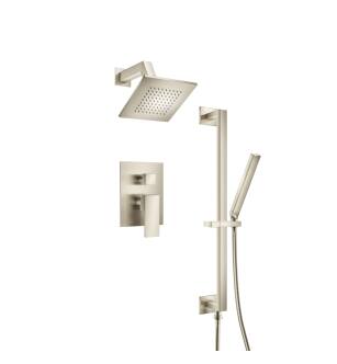 Flusso 160.3400BN Two Output Shower Set With Shower Head, Hand Held And Slide Bar in Brushed Nickel PVD
