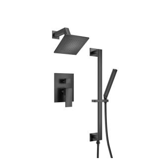 Isenberg 160.3400MB Two Output Shower Set With Shower Head, Hand Held And Slide Bar in Matte Black
