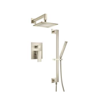 Flusso 160.3450BN Two Output Shower Set With Shower Head, Hand Held And Slide Bar in Brushed Nickel PVD