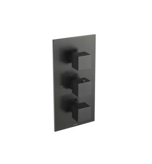 Flusso 160.4401MB 3/4" Thermostatic Valve and Trim - 2 Outputs in Matte Black