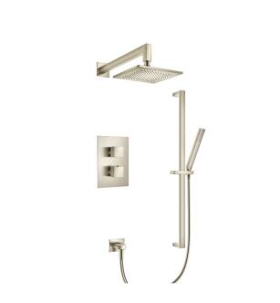 Flusso 160.7100BN Two Output Shower Set With Shower Head, Hand Held And Slide Bar in Brushed Nickel PVD