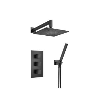Flusso 160.7150MB Two Output Shower Set With Shower Head And Hand Held in Matte Black