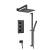 Isenberg 160.7200MB Two Output Shower Set With Shower Head, Hand Held And Slide Bar in Matte Black