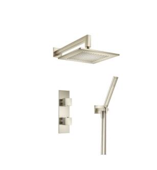 Flusso 160.7250BN Two Output Shower Set With Shower Head And Hand Held in Brushed Nickel PVD