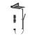Isenberg 160.7300MB Two Output Shower Set With Shower Head, Hand Held And Slide Bar in Matte Black