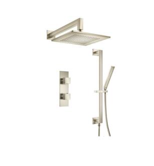 Flusso 160.7350BN Two Output Shower Set With Shower Head, Hand Held And Slide Bar in Brushed Nickel PVD