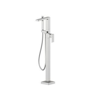 Flusso 196.1165BN Freestanding Floor Mount Bathtub / Tub Filler With Hand Shower in Brushed Nickel PVD