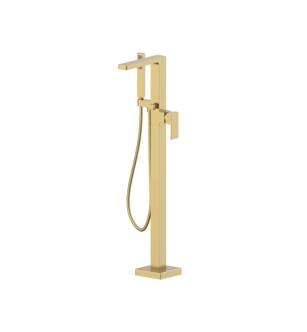 Flusso 196.1165SB Freestanding Floor Mount Bathtub / Tub Filler With Hand Shower in Satin Brass PVD