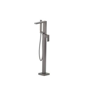 Flusso 196.1165SG Freestanding Floor Mount Bathtub / Tub Filler With Hand Shower in Steel Gray
