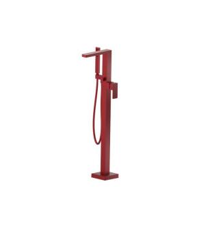 Flusso 196.1165CR Freestanding Floor Mount Bathtub / Tub Filler With Hand Shower in Crimson