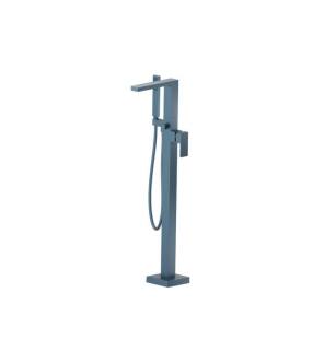 Flusso 196.1165BP Freestanding Floor Mount Bathtub / Tub Filler With Hand Shower in Blue Platinum