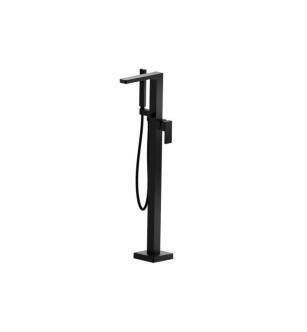 Flusso 196.1165GB Freestanding Floor Mount Bathtub / Tub Filler With Hand Shower in Gloss Black