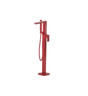 Flusso 196.1165DR Freestanding Floor Mount Bathtub / Tub Filler With Hand Shower in Deep Red